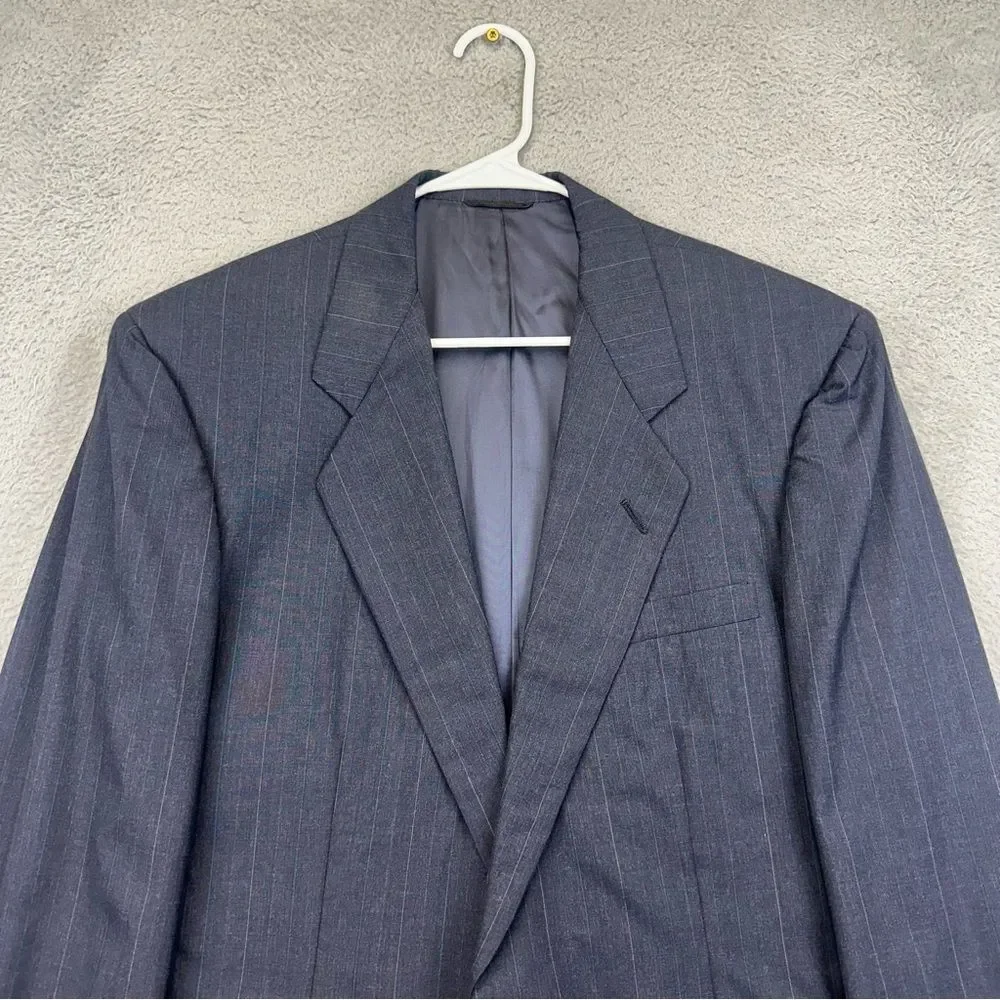 Holland & Sherry Savile Row Blazer Mens 42R Blue Bespoke Vintage USA Made Wool